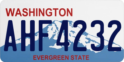 WA license plate AHF4232