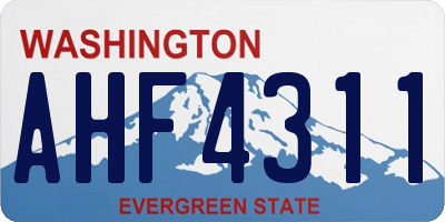 WA license plate AHF4311