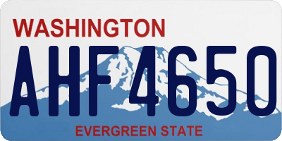 WA license plate AHF4650