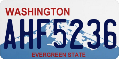 WA license plate AHF5236
