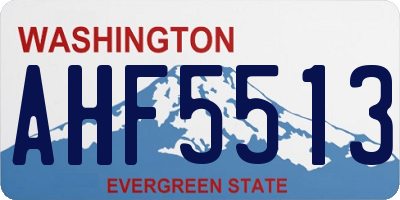 WA license plate AHF5513