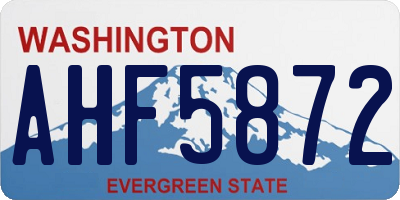 WA license plate AHF5872