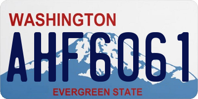 WA license plate AHF6061