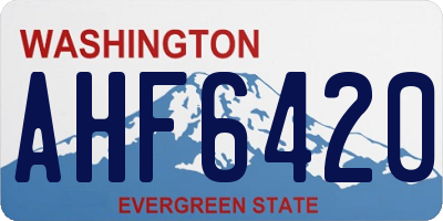 WA license plate AHF6420