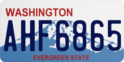 WA license plate AHF6865