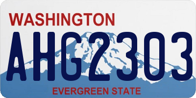 WA license plate AHG2303