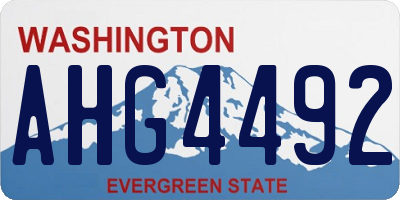 WA license plate AHG4492