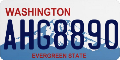 WA license plate AHG8890