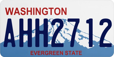 WA license plate AHH2712