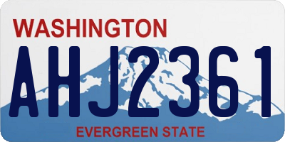 WA license plate AHJ2361