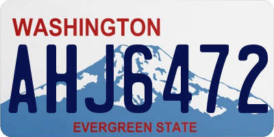 WA license plate AHJ6472