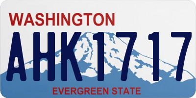 WA license plate AHK1717