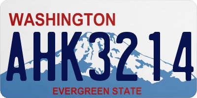 WA license plate AHK3214