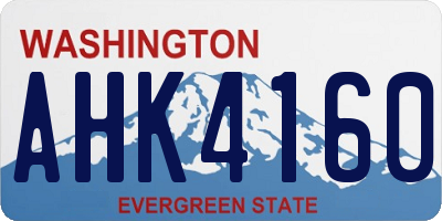 WA license plate AHK4160