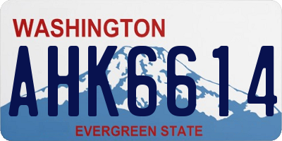 WA license plate AHK6614