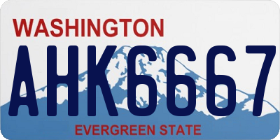 WA license plate AHK6667