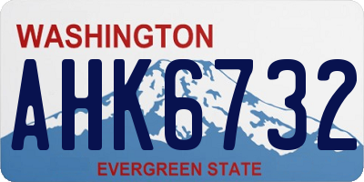 WA license plate AHK6732
