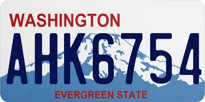 WA license plate AHK6754