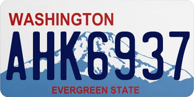 WA license plate AHK6937