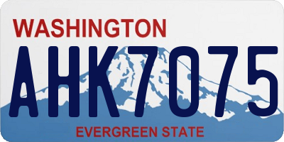 WA license plate AHK7075