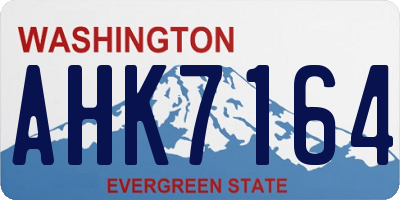 WA license plate AHK7164