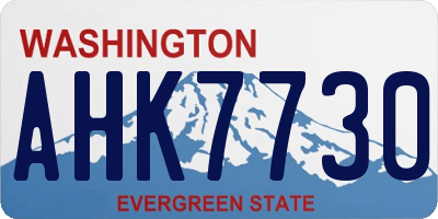 WA license plate AHK7730
