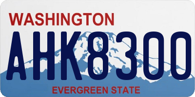 WA license plate AHK8300
