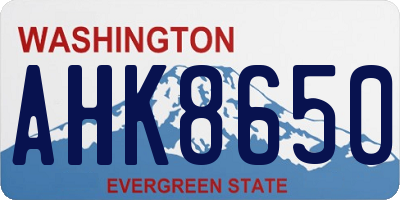 WA license plate AHK8650