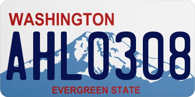 WA license plate AHL0308