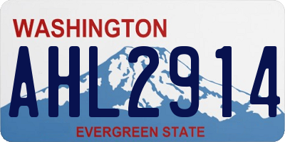 WA license plate AHL2914