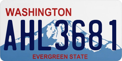 WA license plate AHL3681