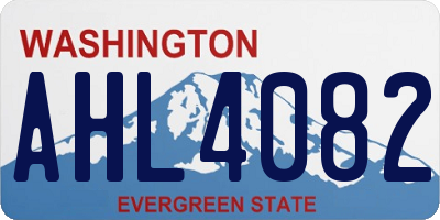 WA license plate AHL4082