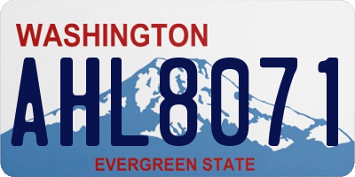 WA license plate AHL8071