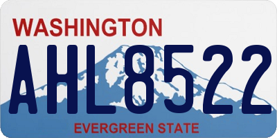WA license plate AHL8522