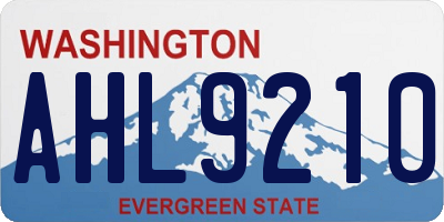 WA license plate AHL9210