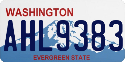 WA license plate AHL9383