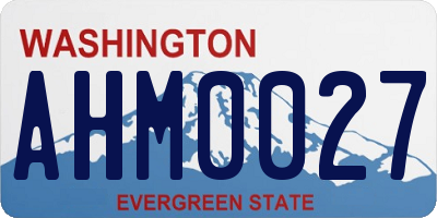 WA license plate AHM0027