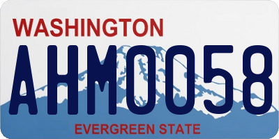 WA license plate AHM0058