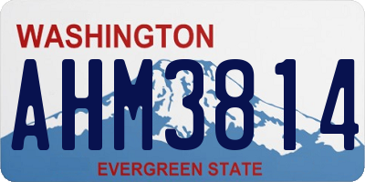 WA license plate AHM3814