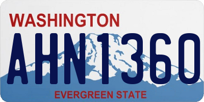 WA license plate AHN1360