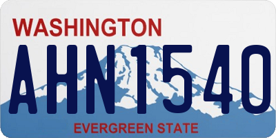 WA license plate AHN1540