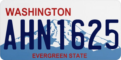 WA license plate AHN1625