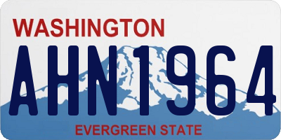 WA license plate AHN1964