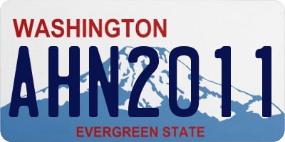 WA license plate AHN2011