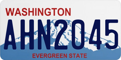 WA license plate AHN2045