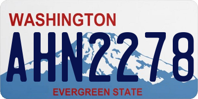 WA license plate AHN2278