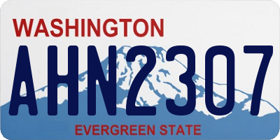WA license plate AHN2307