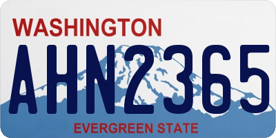 WA license plate AHN2365