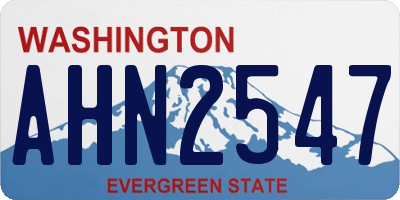 WA license plate AHN2547
