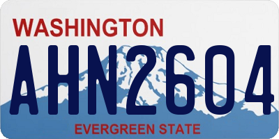 WA license plate AHN2604